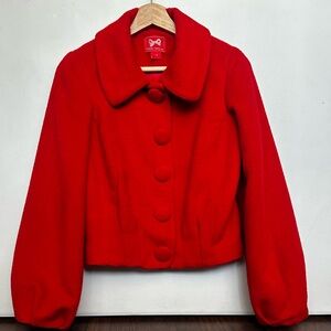 Forever 21 Vibrant Red Teddy Jacket
